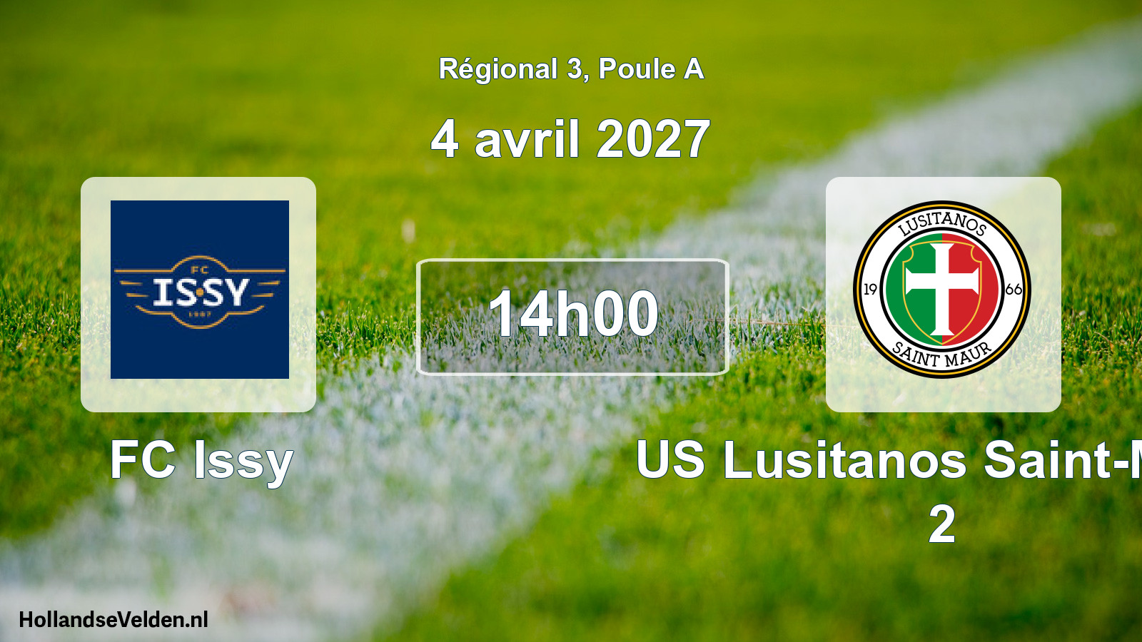 Match programmé: FC Issy - US Lusitanos Saint-Maur 2 (4 avril 2027)