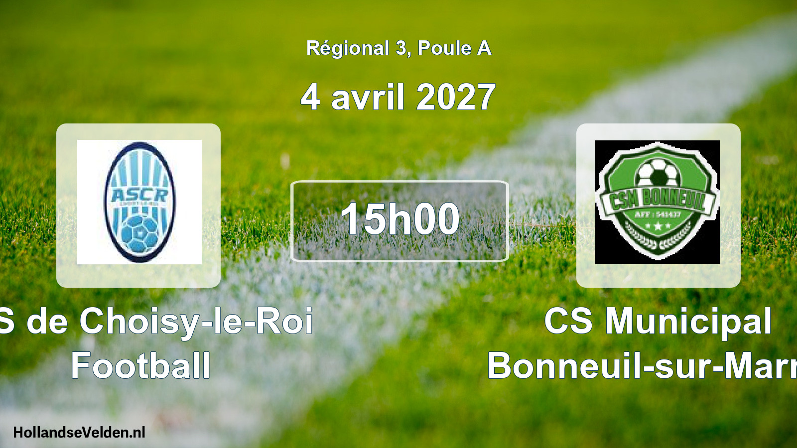 Scheduled Match: AS de Choisy-le-Roi Football - CS Municipal Bonneuil-sur-Marne (4 April 2027)