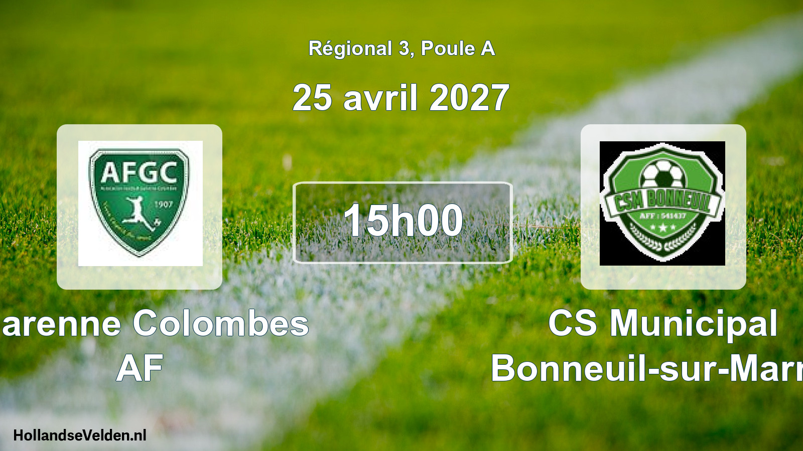 Scheduled Match: Garenne Colombes AF - CS Municipal Bonneuil-sur-Marne (25 April 2027)