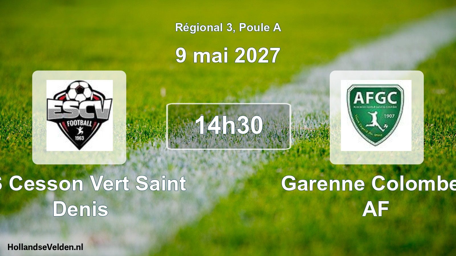 Scheduled Match: ES Cesson Vert Saint Denis - Garenne Colombes AF (9 May 2027)