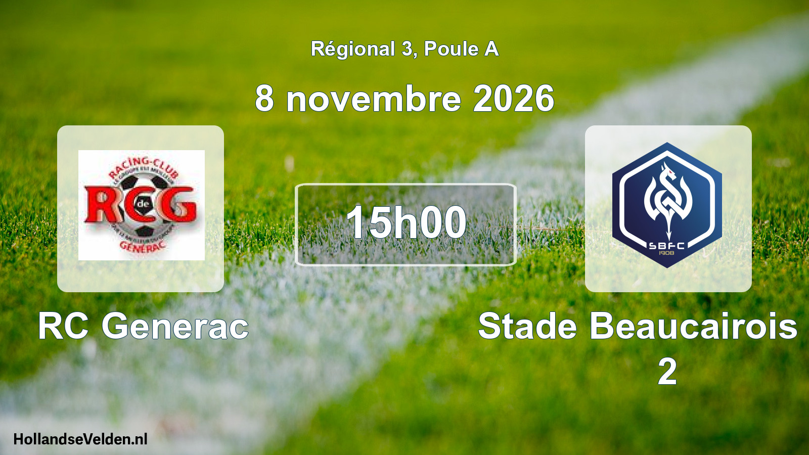 Scheduled Match: RC Generac - Stade Beaucairois FC 2 (8 November 2026)