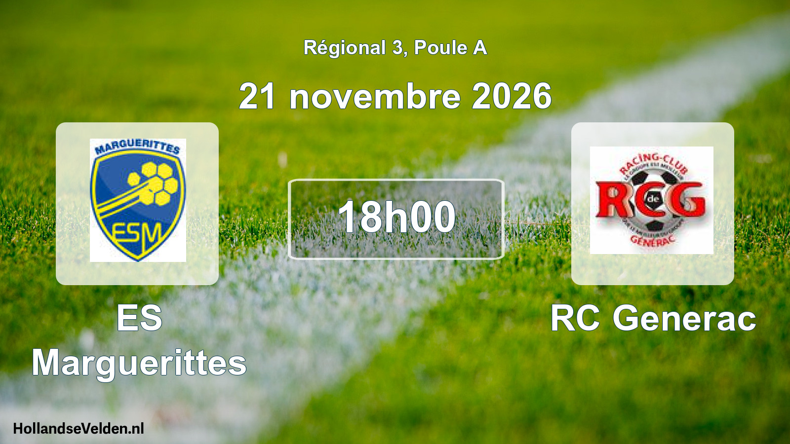 Scheduled Match: ES Marguerittes - RC Generac (21 November 2026)