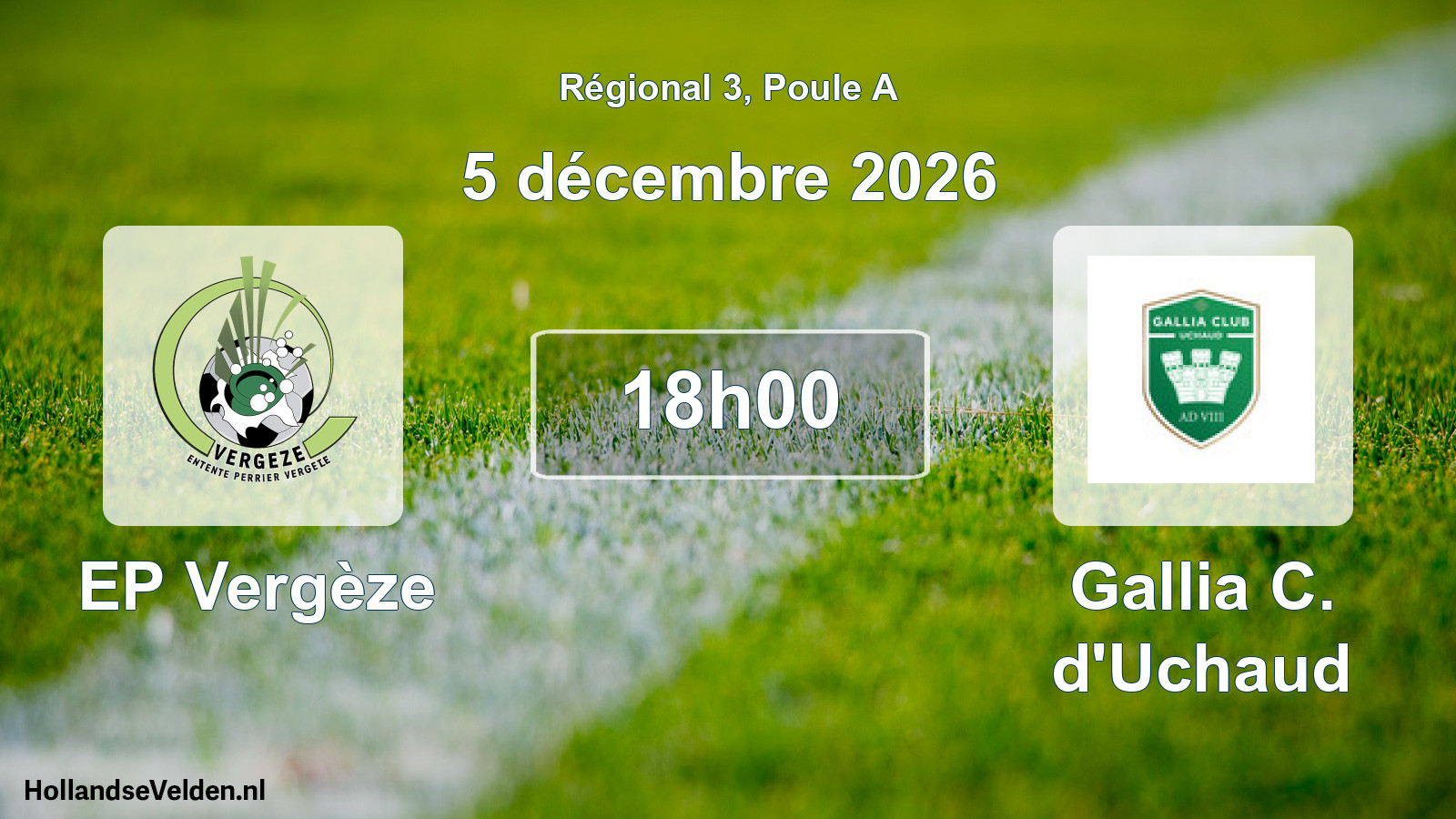 Match programmé: EP Vergèze - Gallia C. d'Uchaud (6 décembre 2026)