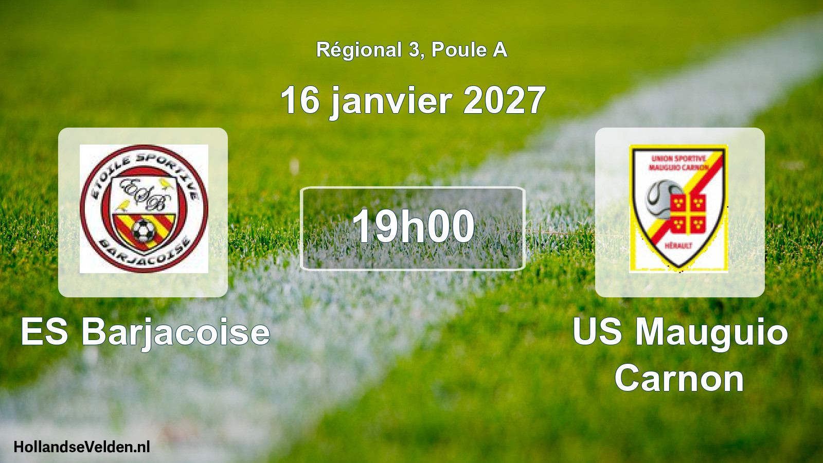Match programmé: ES Barjacoise - US Mauguio Carnon (16 janvier 2027)