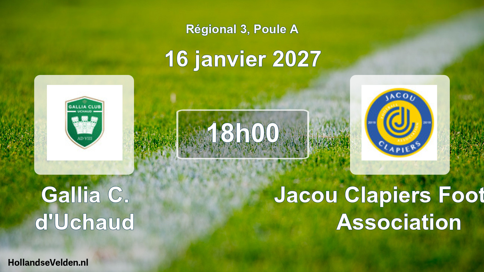 Scheduled Match: Gallia C. d'Uchaud - Jacou Clapiers Football Association (16 January 2027)