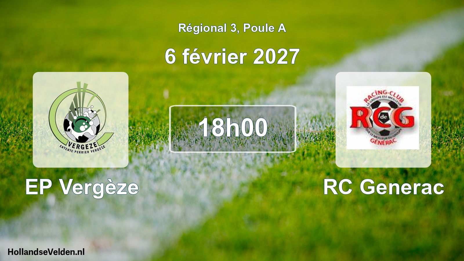 Match programmé: EP Vergèze - RC Generac (7 février 2027)