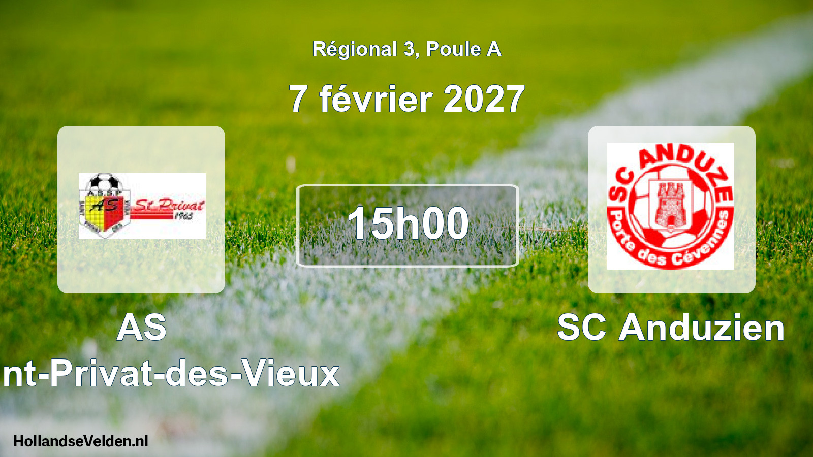 Match programmé: AS Saint-Privat-des-Vieux - SC Anduzien (7 février 2027)