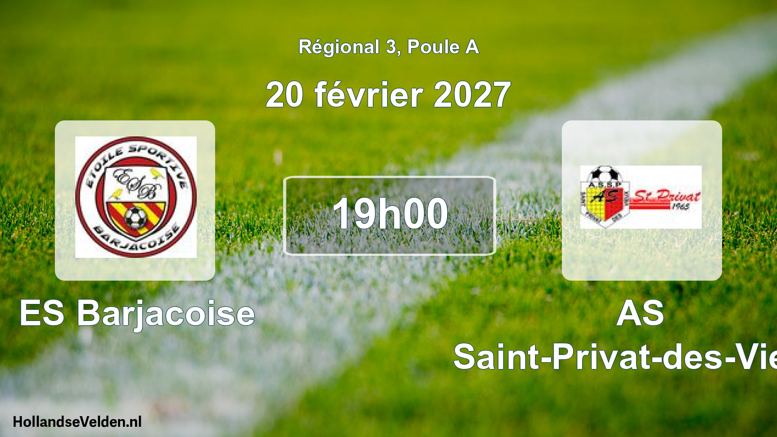 Scheduled Match: ES Barjacoise - AS Saint-Privat-des-Vieux (20 February 2027)