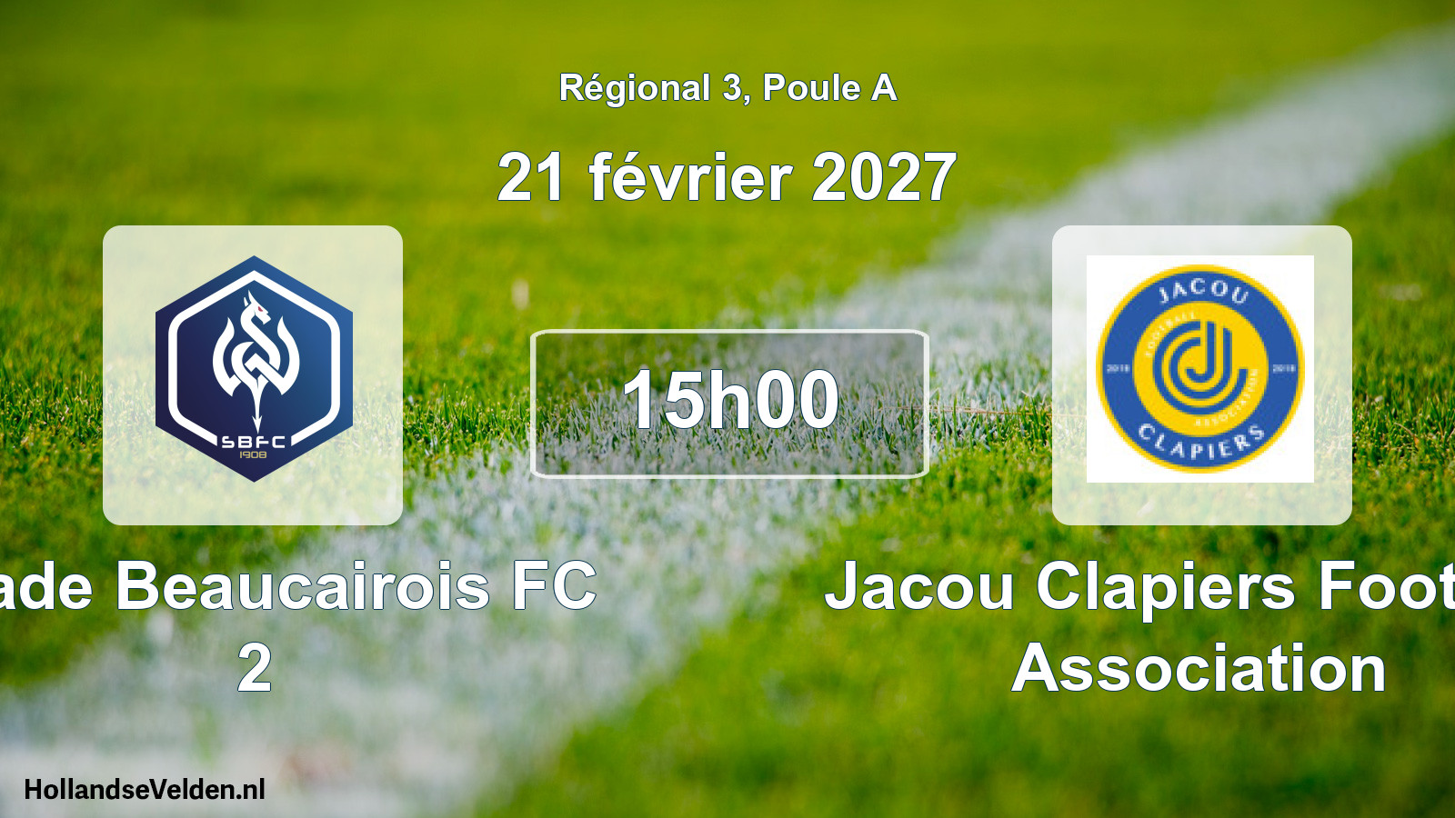 Scheduled Match: Stade Beaucairois FC 2 - Jacou Clapiers Football Association (21 February 2027)