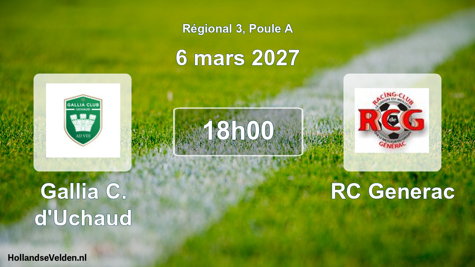 Match programmé: Gallia C. d'Uchaud - RC Generac (6 mars 2027)
