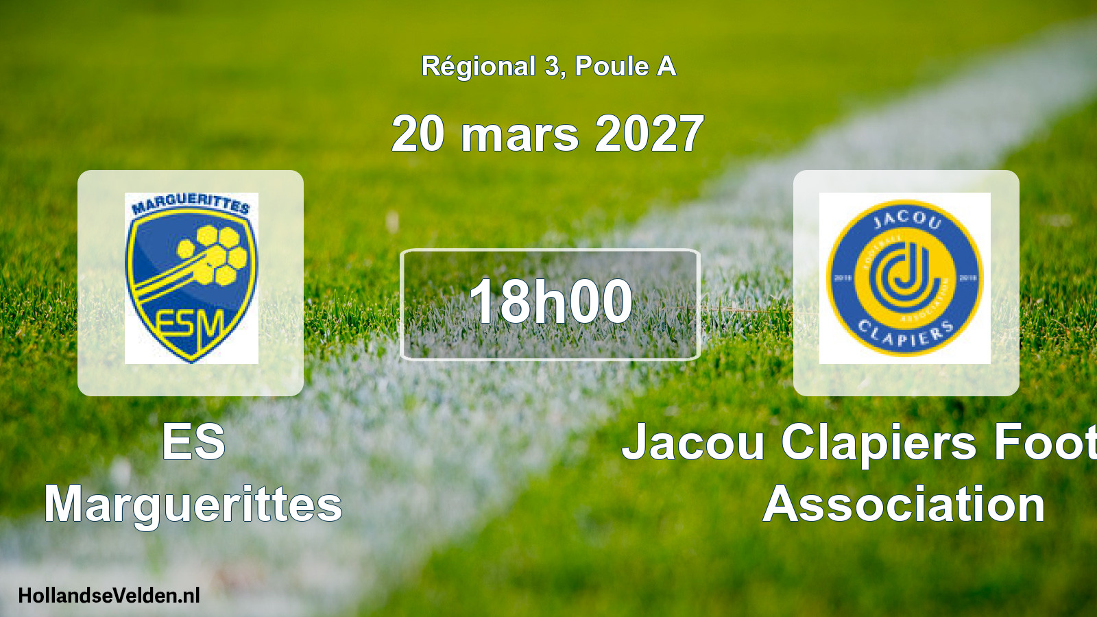 Match programmé: ES Marguerittes - Jacou Clapiers Football Association (20 mars 2027)
