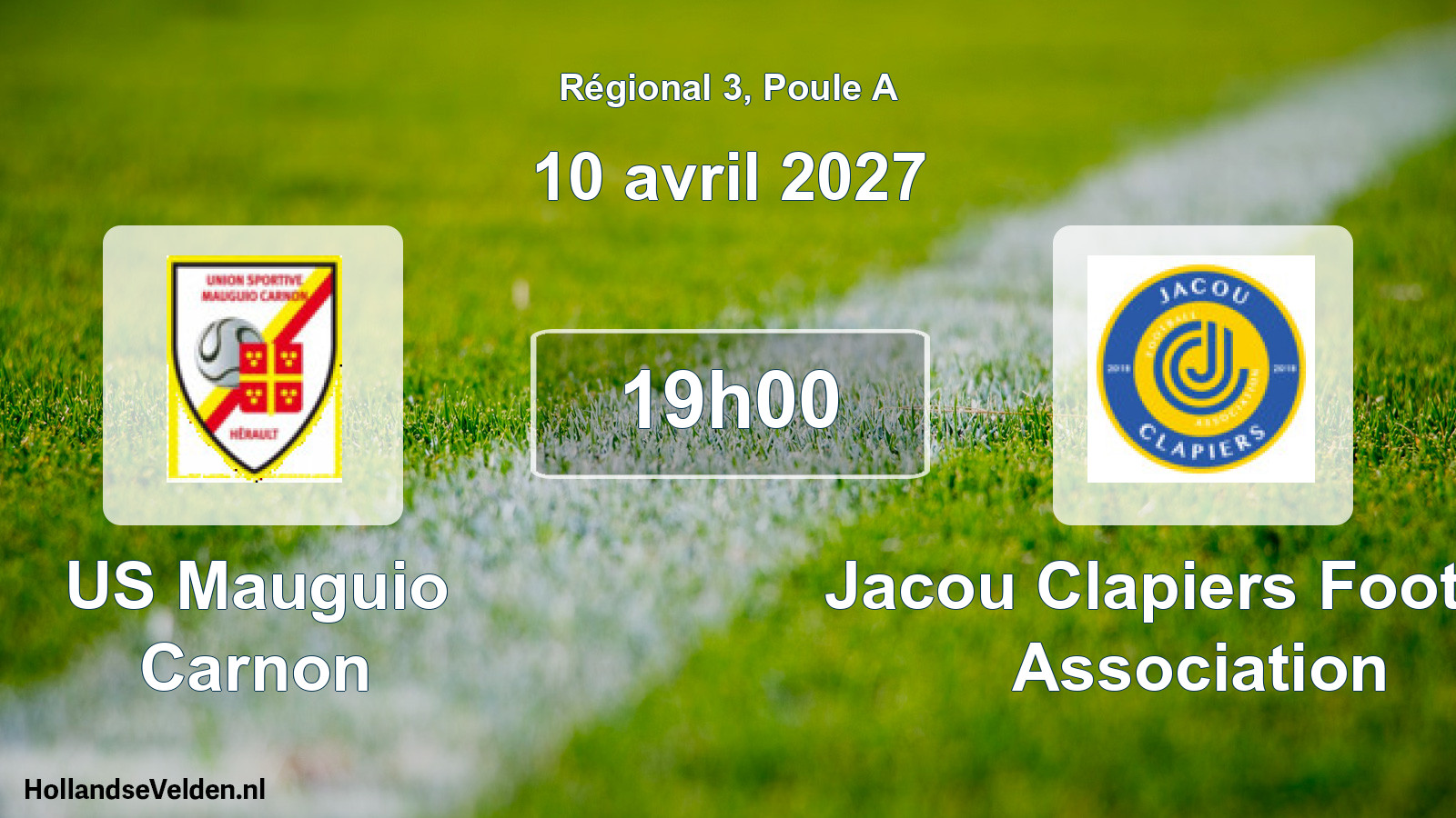 Match programmé: US Mauguio Carnon - Jacou Clapiers Football Association (10 avril 2027)