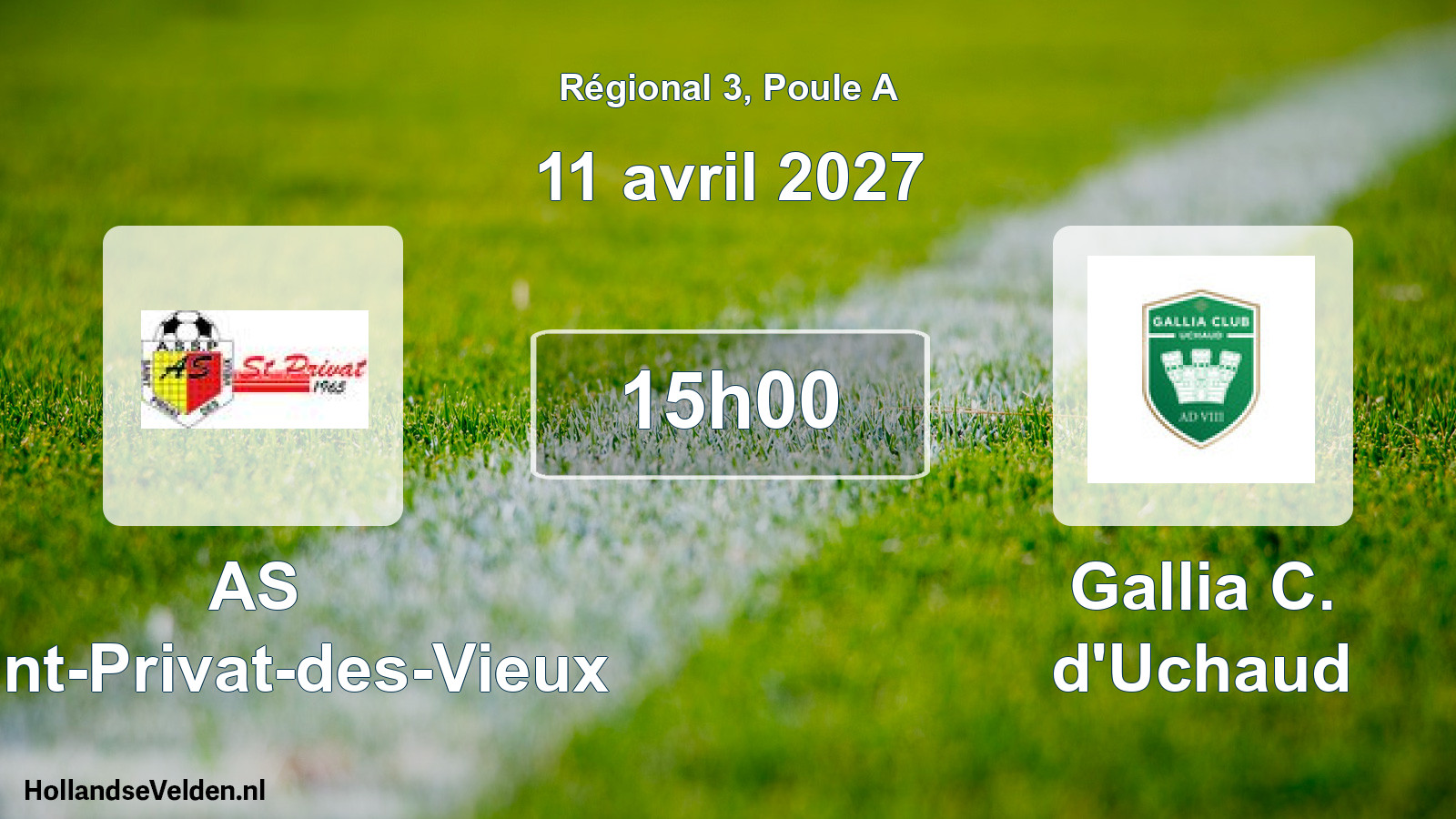 Match programmé: AS Saint-Privat-des-Vieux - Gallia C. d'Uchaud (11 avril 2027)