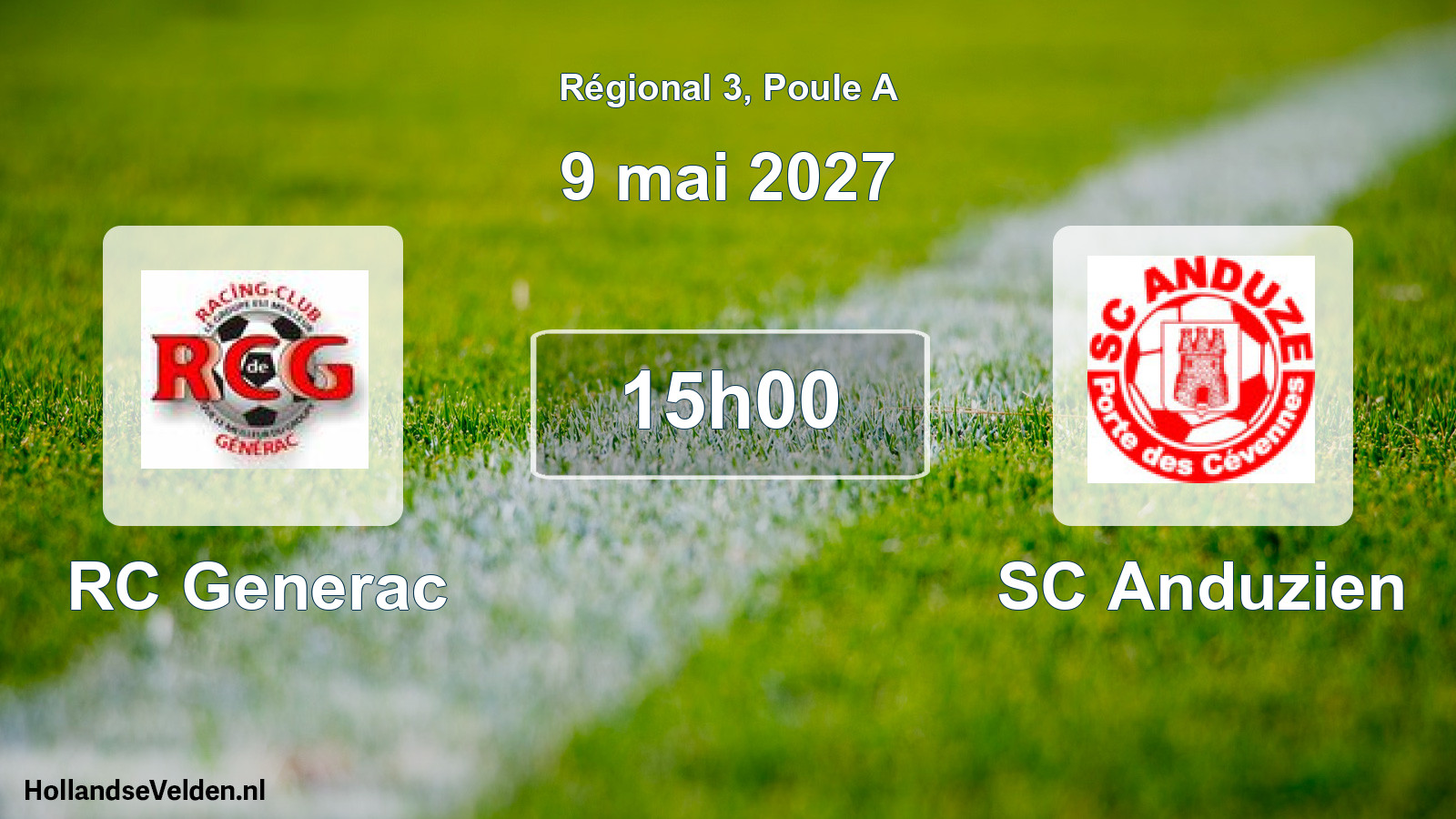 Match programmé: RC Generac - SC Anduzien (9 mai 2027)