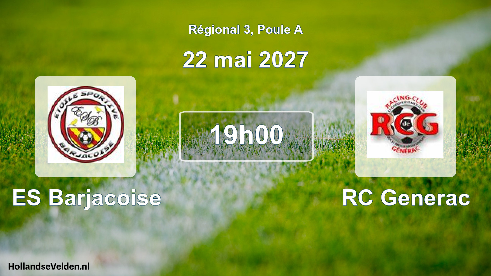 Match programmé: ES Barjacoise - RC Generac (22 mai 2027)