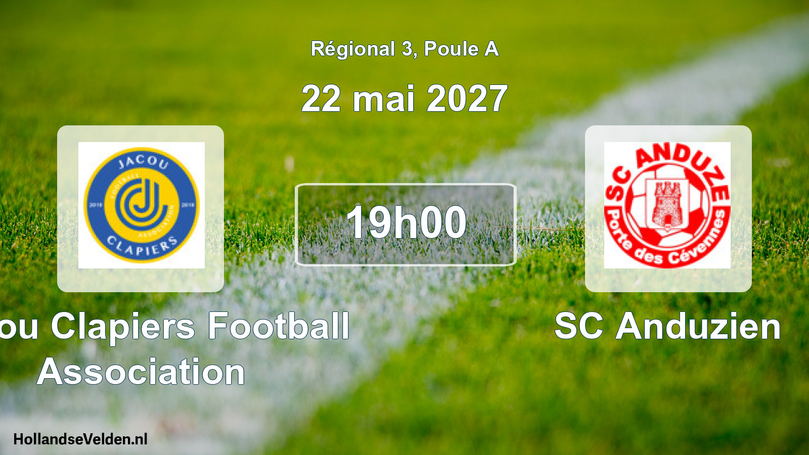 Match programmé: Jacou Clapiers Football Association - SC Anduzien (22 mai 2027)