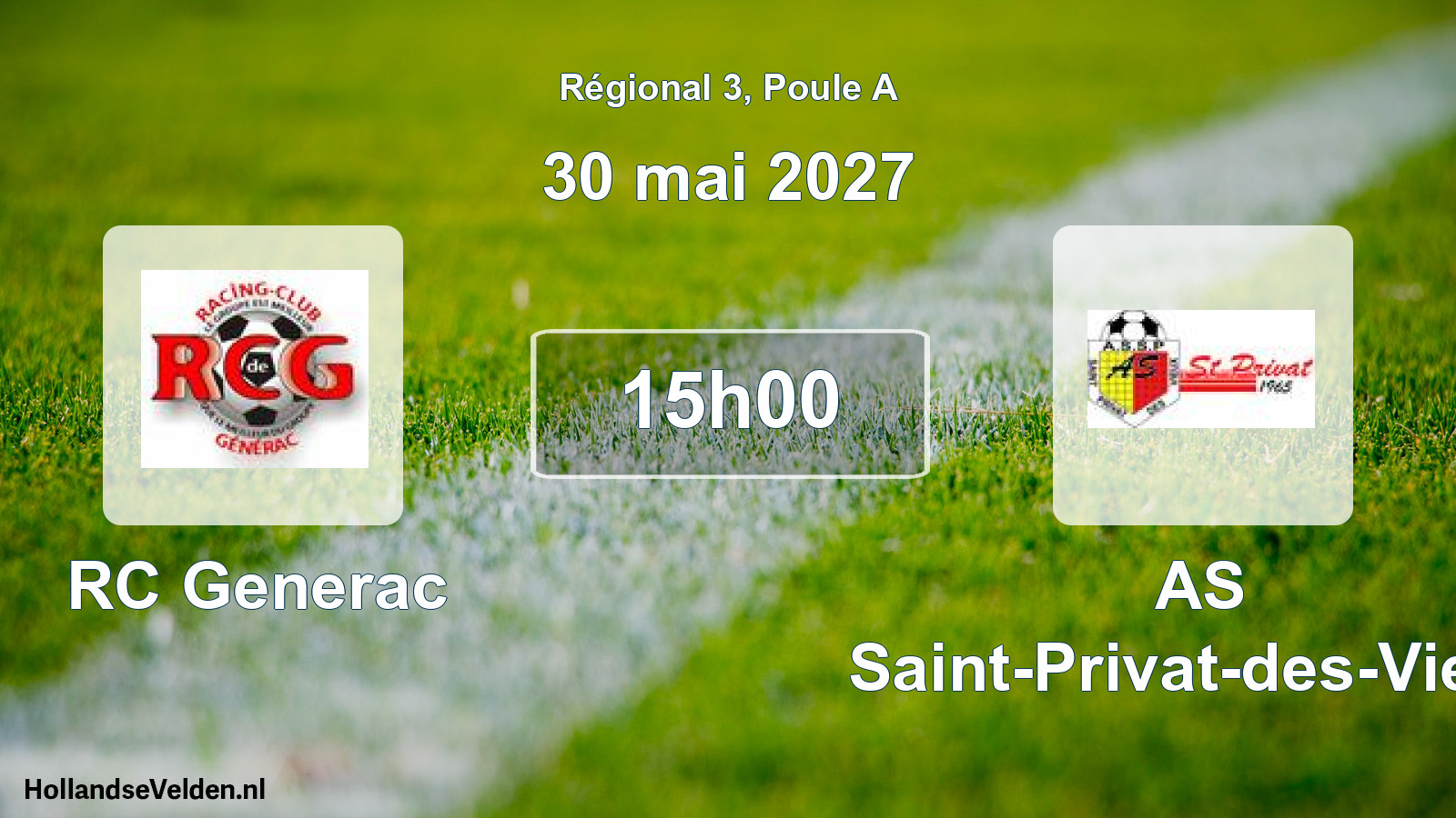 Match programmé: RC Generac - AS Saint-Privat-des-Vieux (30 mai 2027)