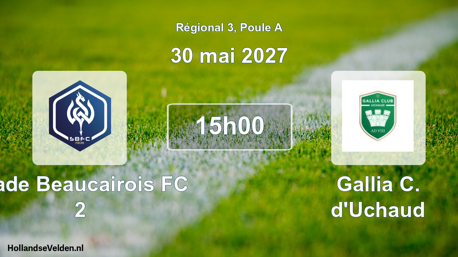 Match programmé: Stade Beaucairois FC 2 - Gallia C. d'Uchaud (30 mai 2027)