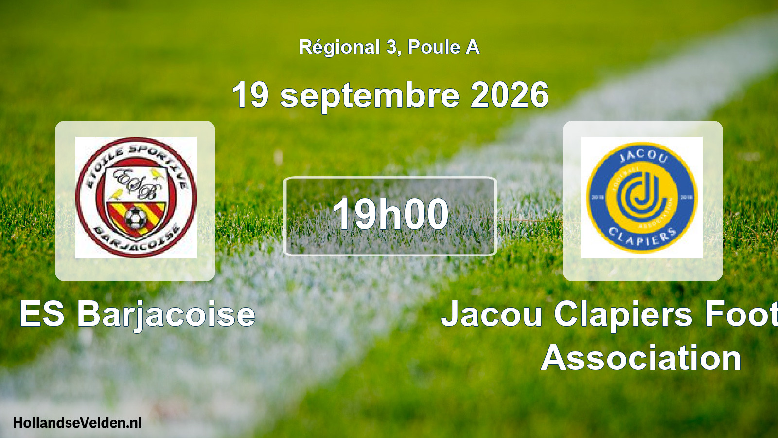 Match programmé: ES Barjacoise - Jacou Clapiers Football Association (19 septembre 2026)