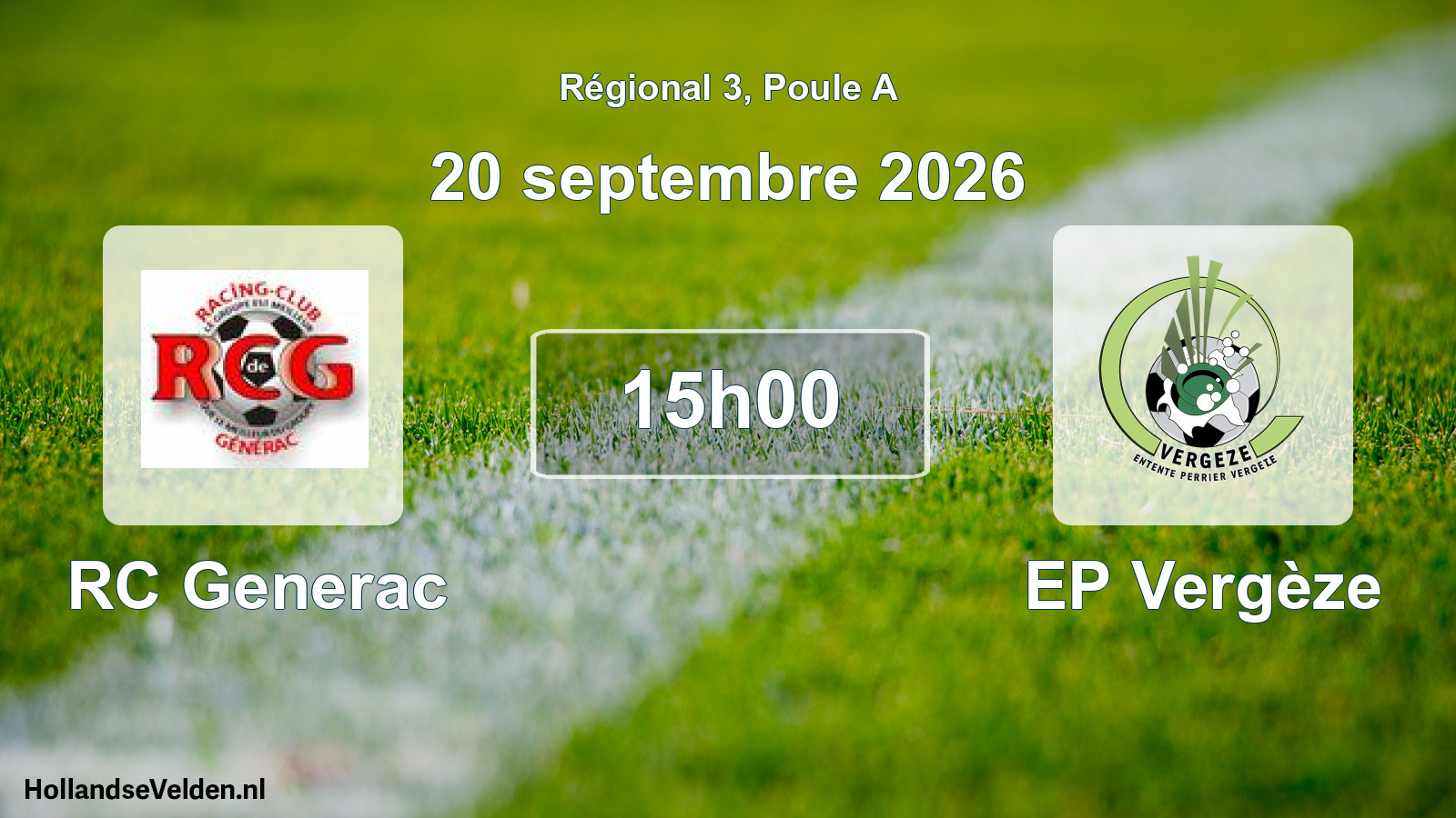 Match programmé: RC Generac - EP Vergèze (20 septembre 2026)