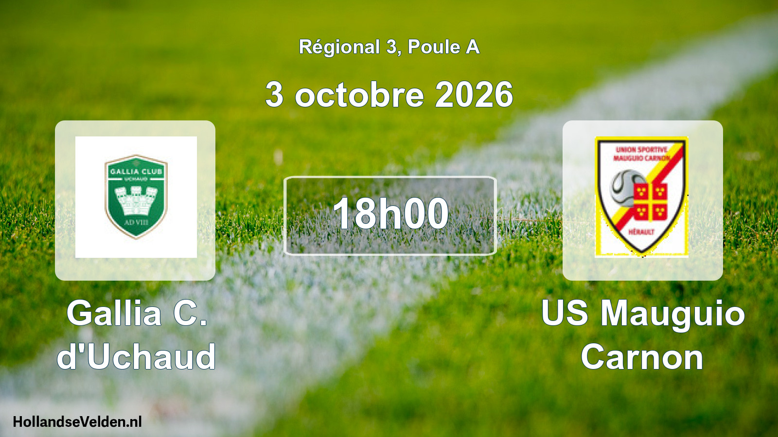 Match programmé: Gallia C. d'Uchaud - US Mauguio Carnon (3 octobre 2026)