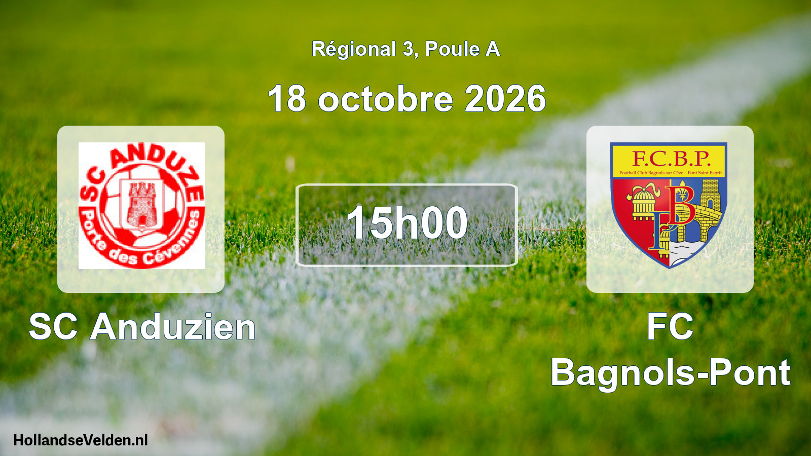 Scheduled Match: SC Anduzien - FC Bagnols-Pont (18 October 2026)