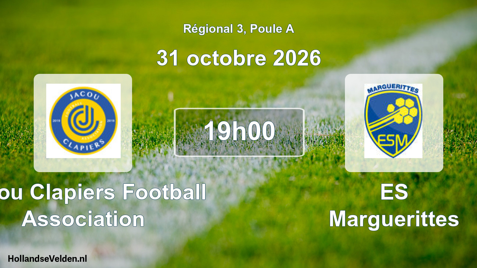 Match programmé: Jacou Clapiers Football Association - ES Marguerittes (31 octobre 2026)
