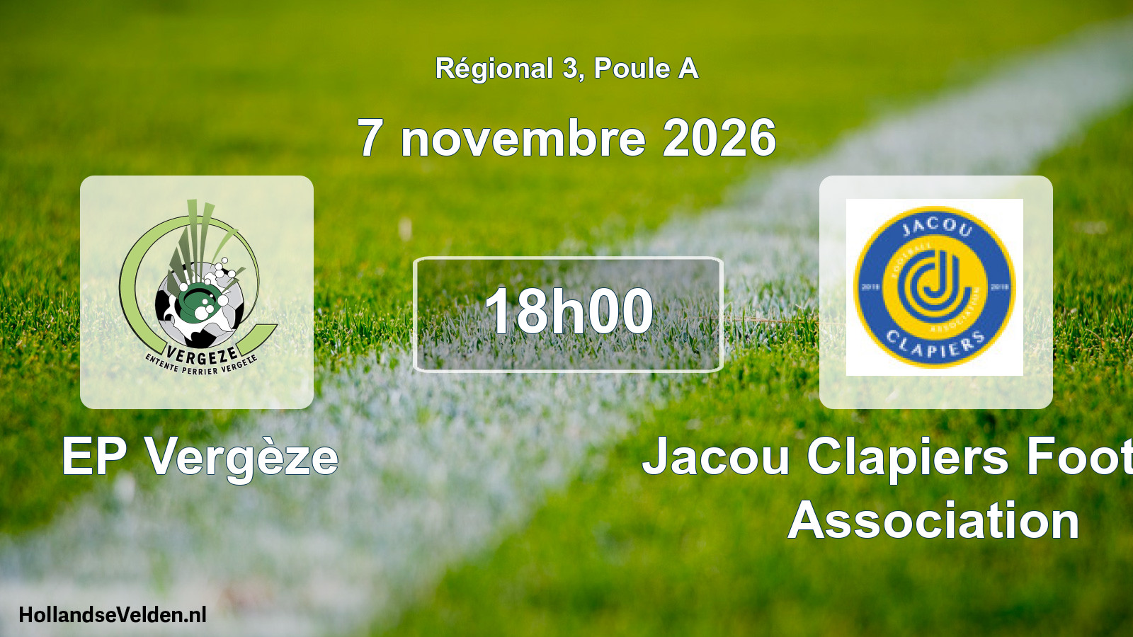 Match programmé: EP Vergèze - Jacou Clapiers Football Association (8 novembre 2026)