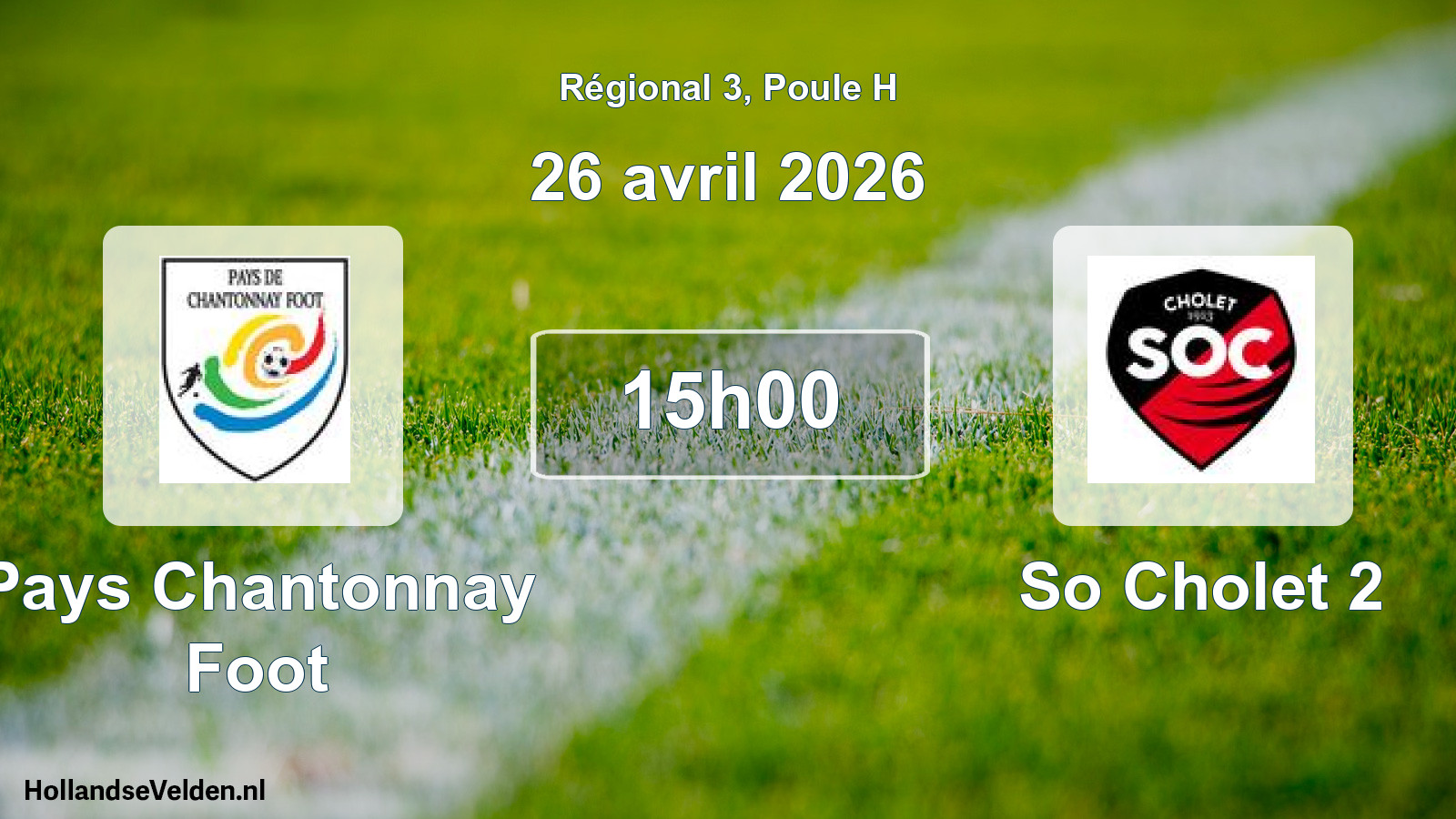 Geplande wedstrijd: Pays Chantonnay Foot - So Cholet 2 (26 april 2026)