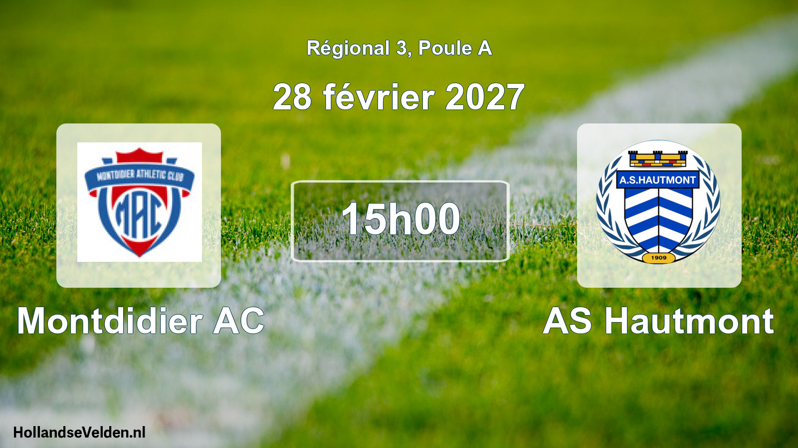 Match programmé: Montdidier AC - AS Hautmont (28 février 2027)