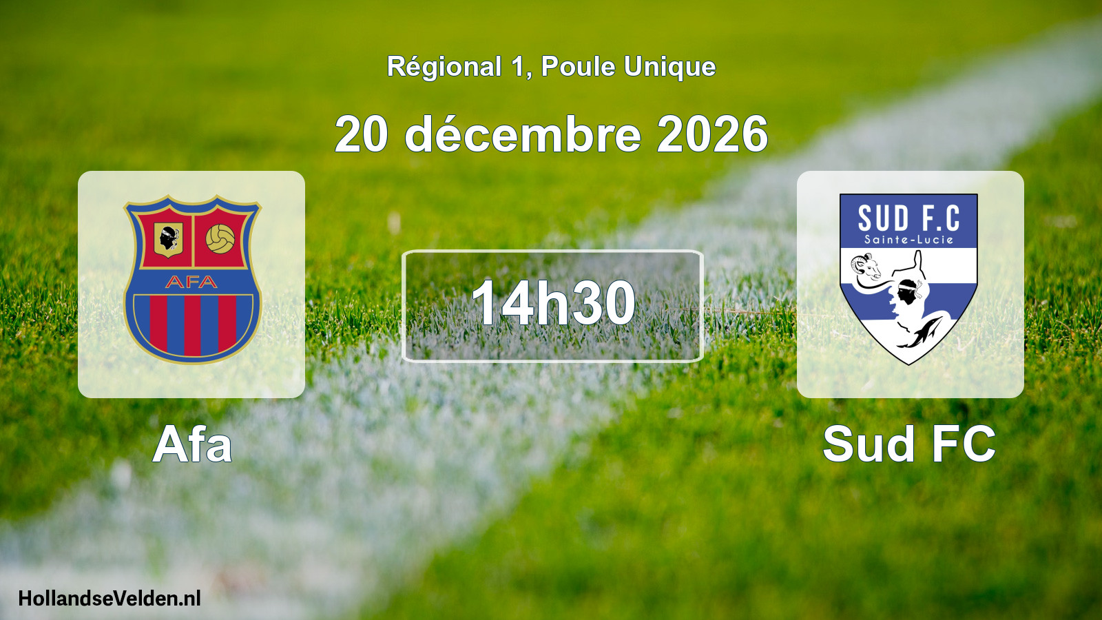 Match programmé: Afa - Sud FC (20 décembre 2026)