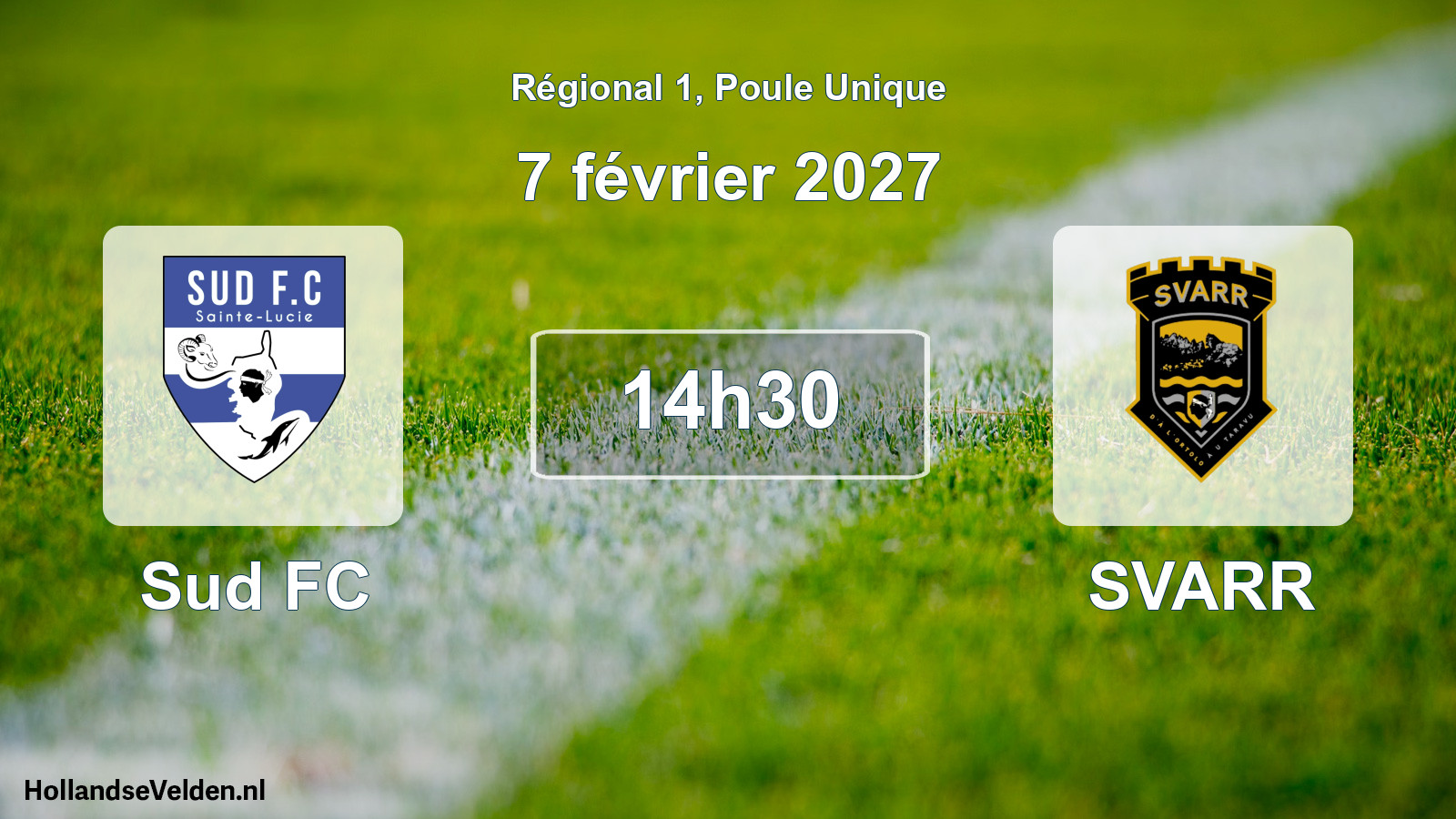 Scheduled Match: Sud FC - SVARR (7 February 2027)