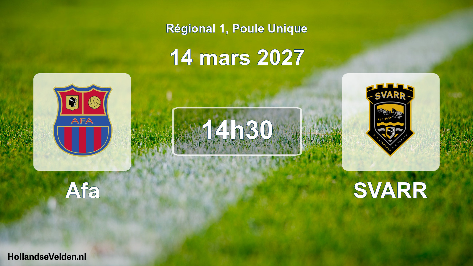 Scheduled Match: Afa - SVARR (14 March 2027)