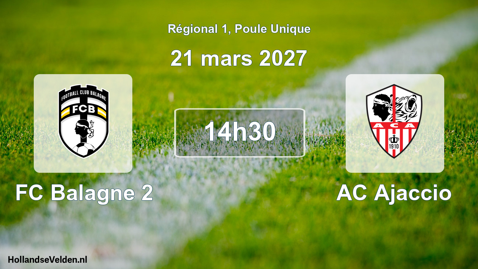 Scheduled Match: FC Balagne 2 - AC Ajaccio (21 March 2027)