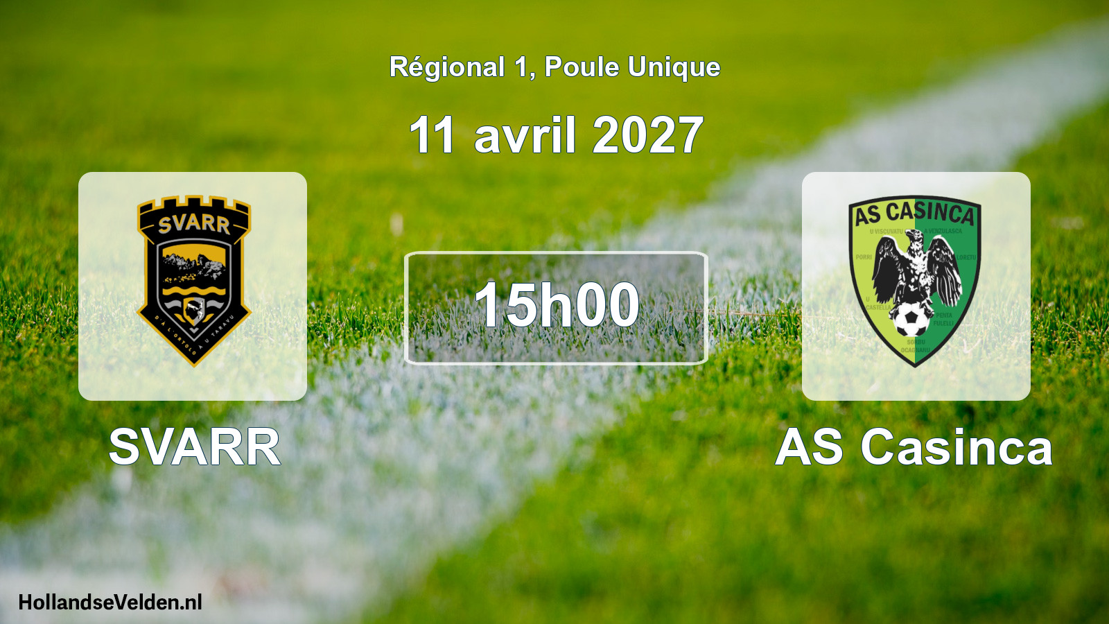 Match programmé: SVARR - AS Casinca (11 avril 2027)
