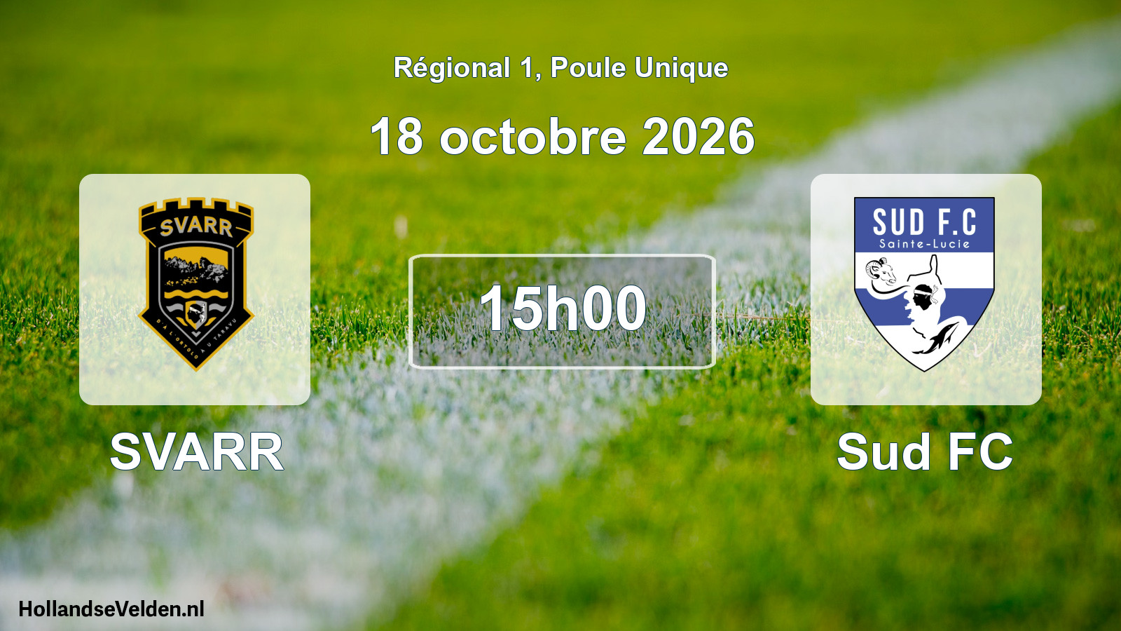 Scheduled Match: SVARR - Sud FC (18 October 2026)