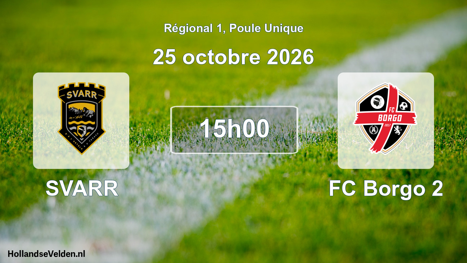 Scheduled Match: SVARR - FC Borgo 2 (25 October 2026)