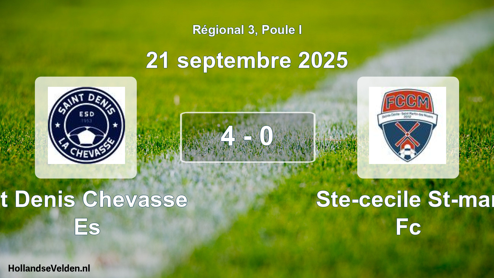 Total number of matches played: St Denis Chevasse Es - Ste-cecile St-mar Fc 4 - 0 (21 September 2025)