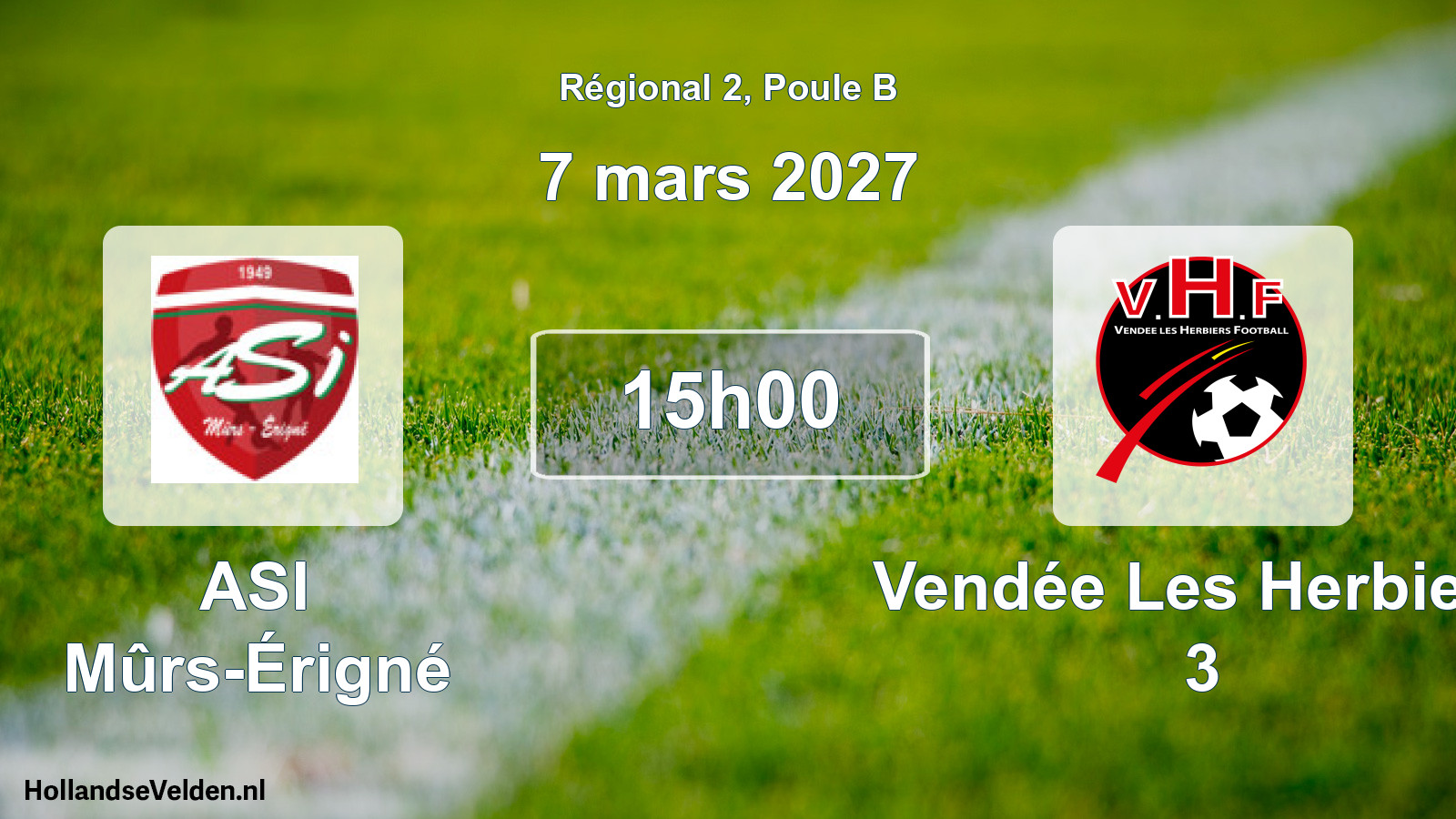 Scheduled Match: ASI Mûrs-Érigné - Vendée Les Herbiers 3 (7 March 2027)