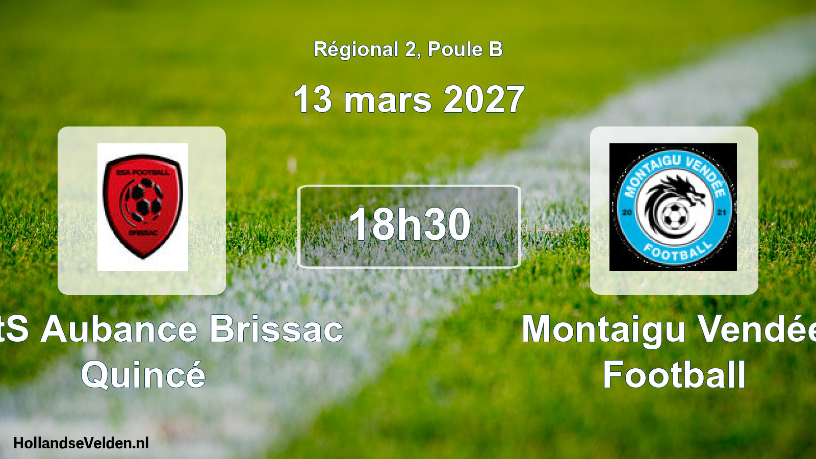 Match programmé: EntS Aubance Brissac Quincé - Montaigu Vendée Football (13 mars 2027)
