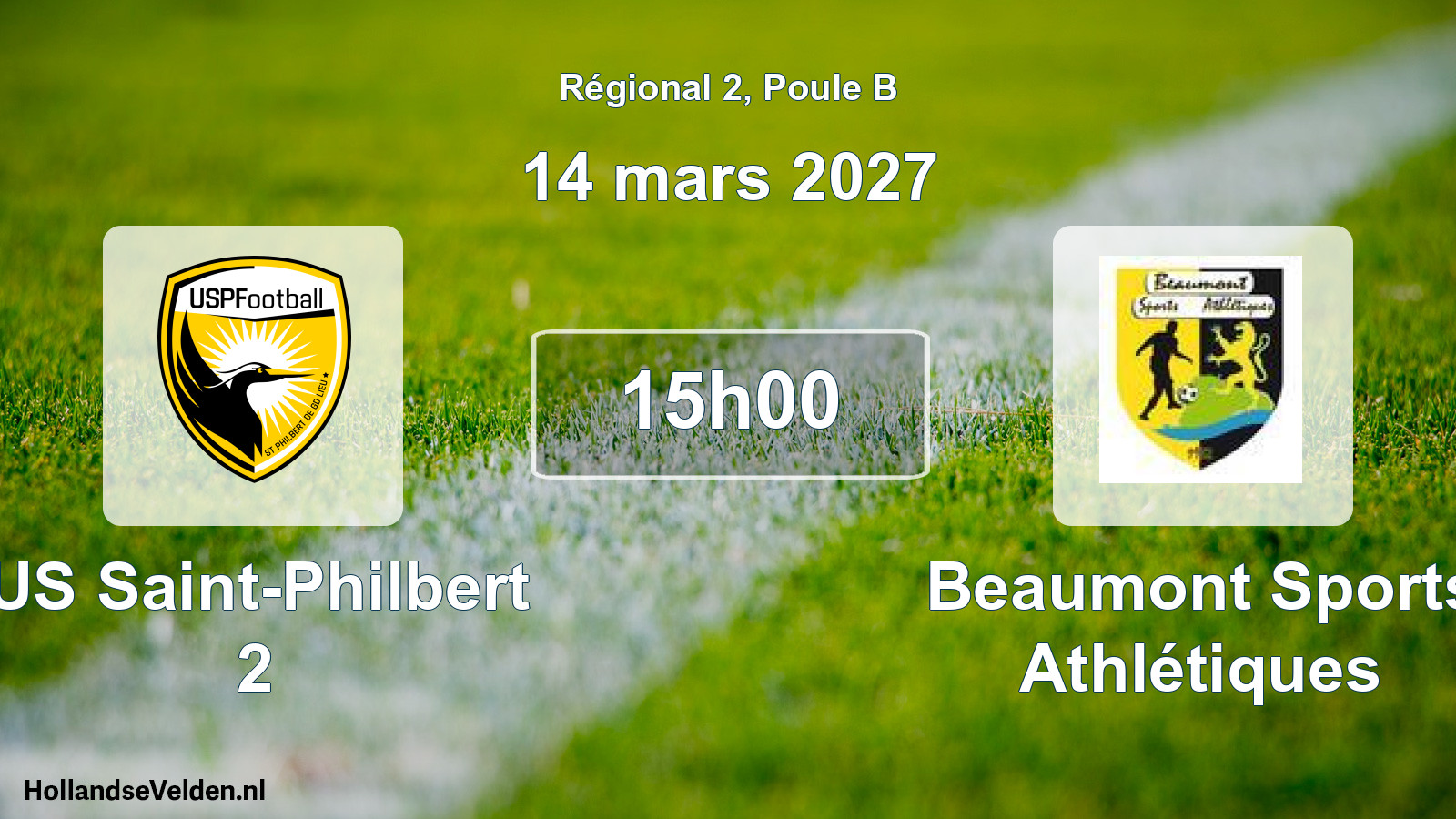Scheduled Match: US Saint-Philbert 2 - Beaumont Sports Athlétiques (14 March 2027)