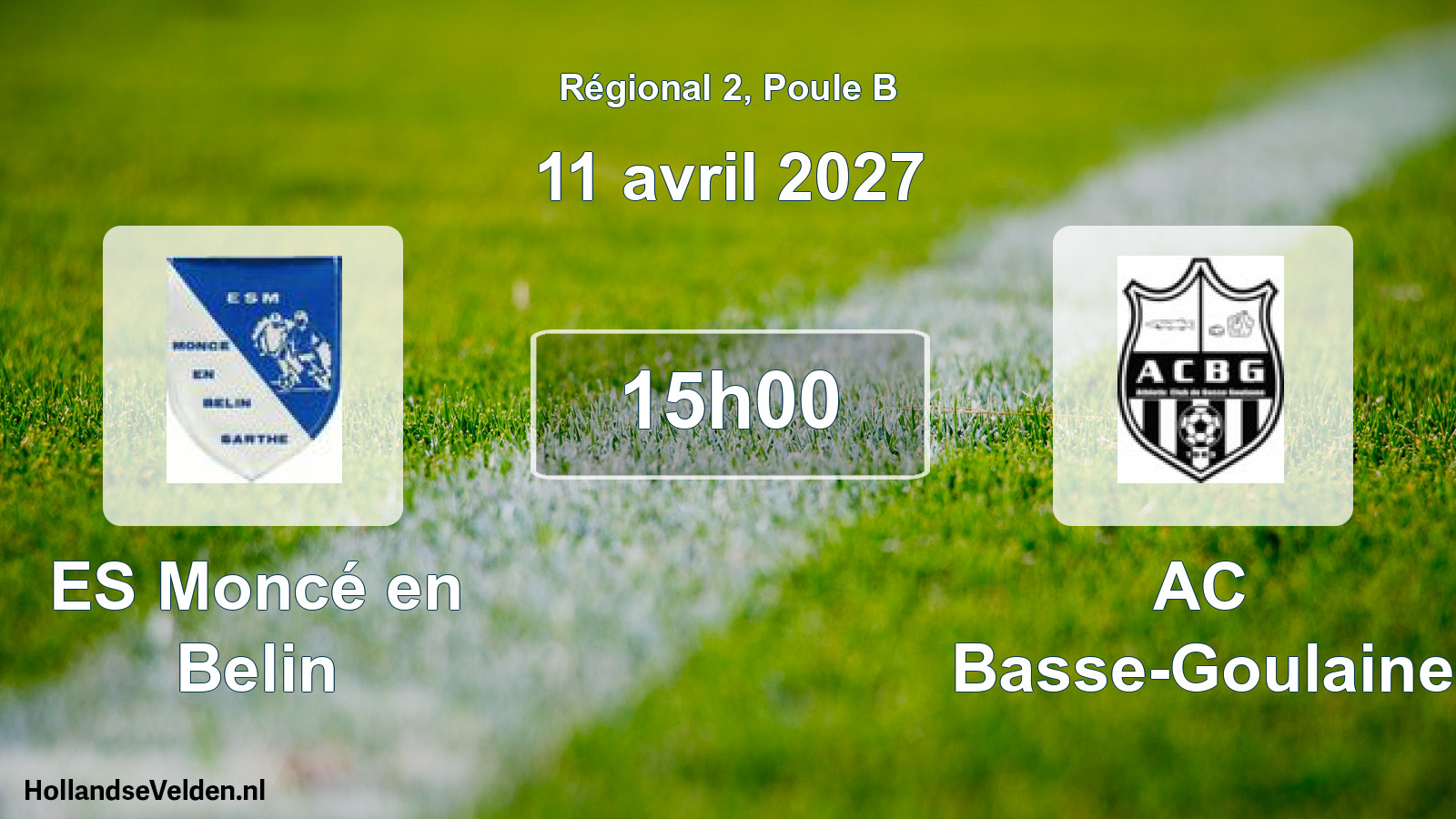 Match programmé: ES Moncé en Belin - AC Basse-Goulaine (11 avril 2027)