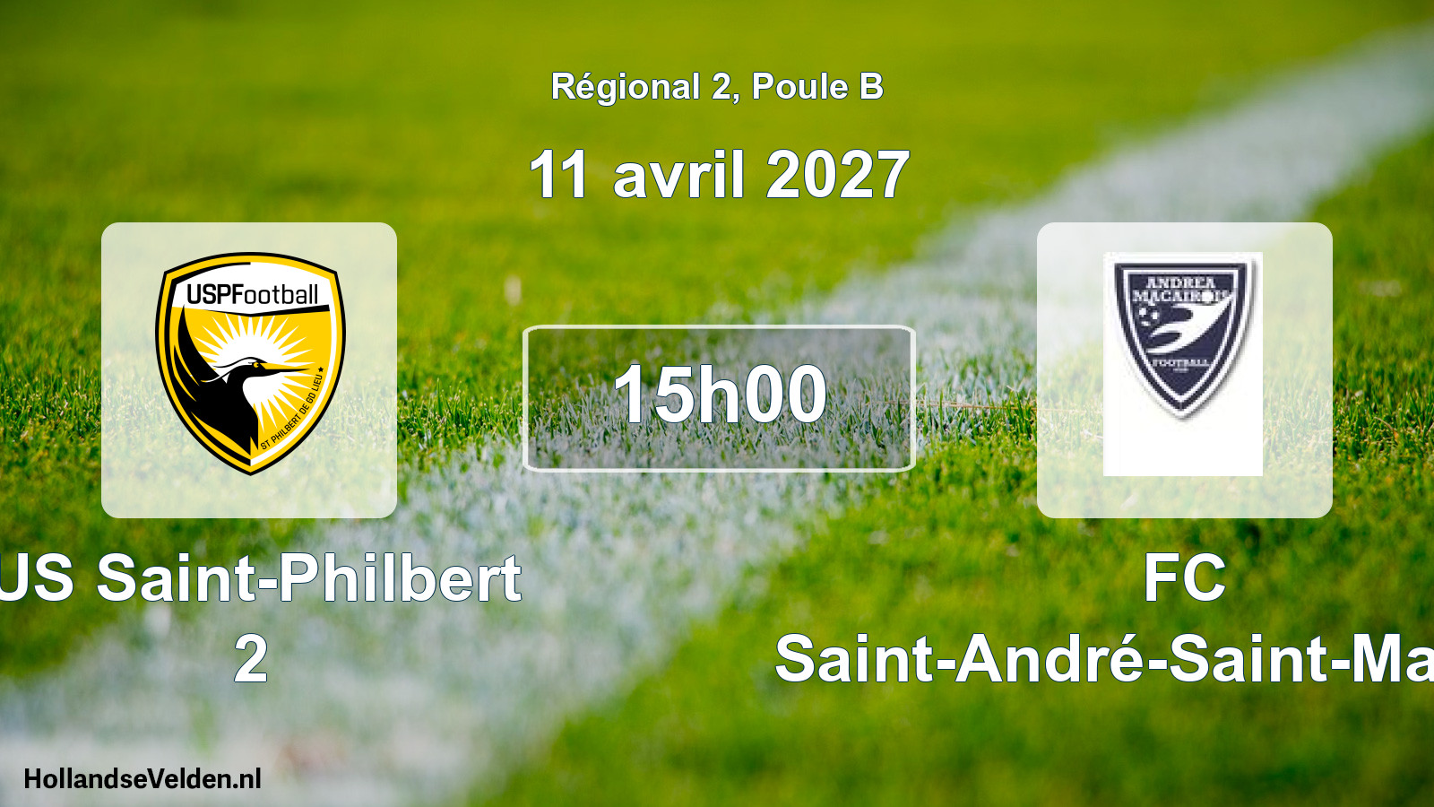 Match programmé: US Saint-Philbert 2 - FC Saint-André-Saint-Macaire (11 avril 2027)