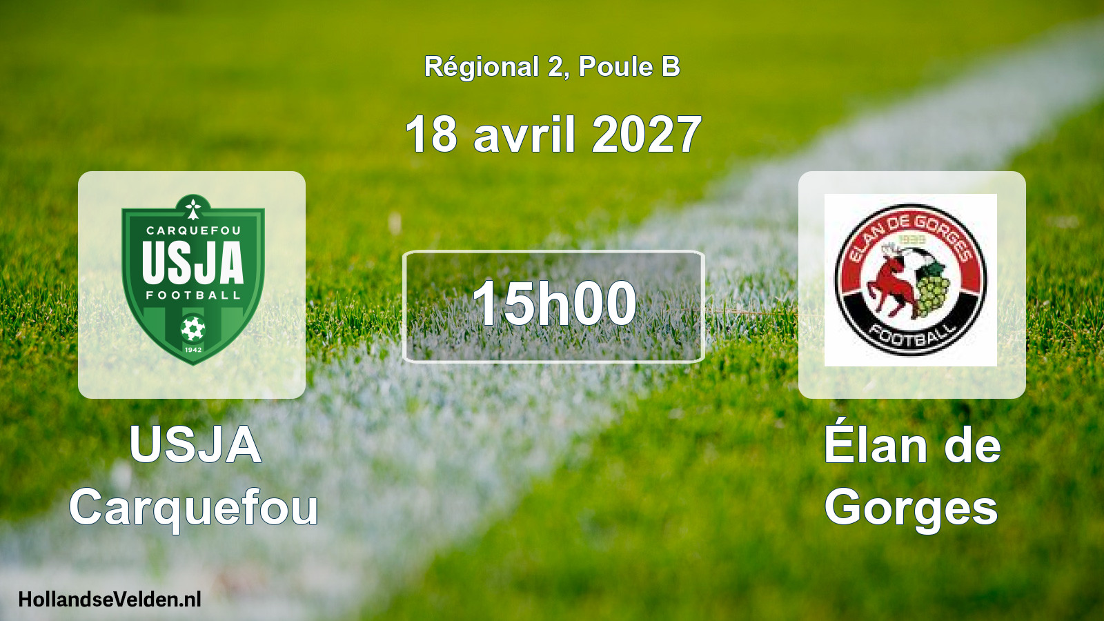 Match programmé: USJA Carquefou - Élan de Gorges (18 avril 2027)