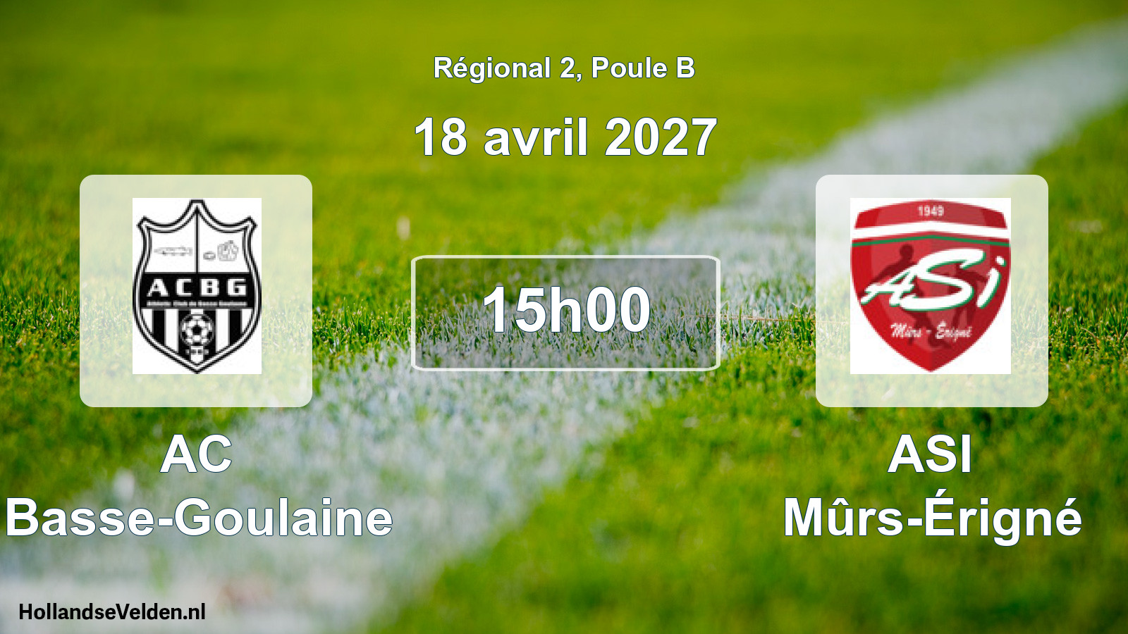 Match programmé: AC Basse-Goulaine - ASI Mûrs-Érigné (18 avril 2027)