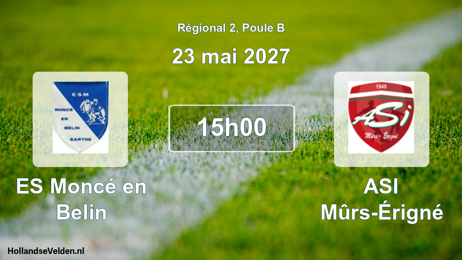 Match programmé: ES Moncé en Belin - ASI Mûrs-Érigné (23 mai 2027)