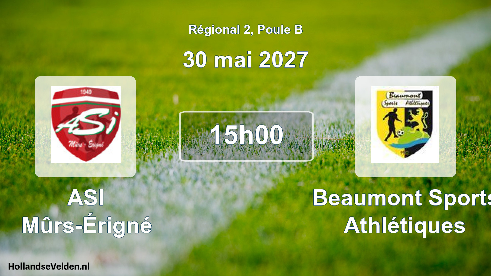 Scheduled Match: ASI Mûrs-Érigné - Beaumont Sports Athlétiques (30 May 2027)