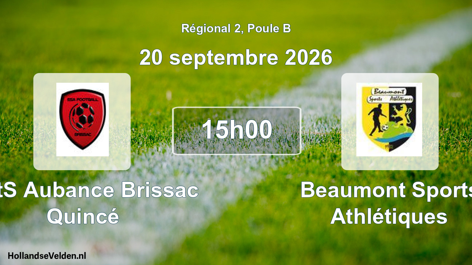 Scheduled Match: EntS Aubance Brissac Quincé - Beaumont Sports Athlétiques (20 September 2026)