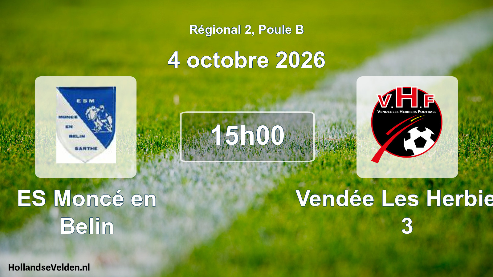 Match programmé: ES Moncé en Belin - Vendée Les Herbiers 3 (4 octobre 2026)