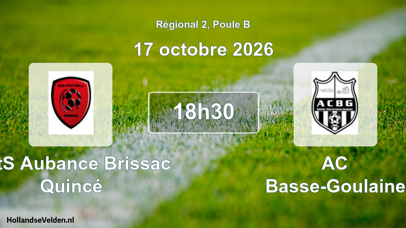 Match programmé: EntS Aubance Brissac Quincé - AC Basse-Goulaine (17 octobre 2026)